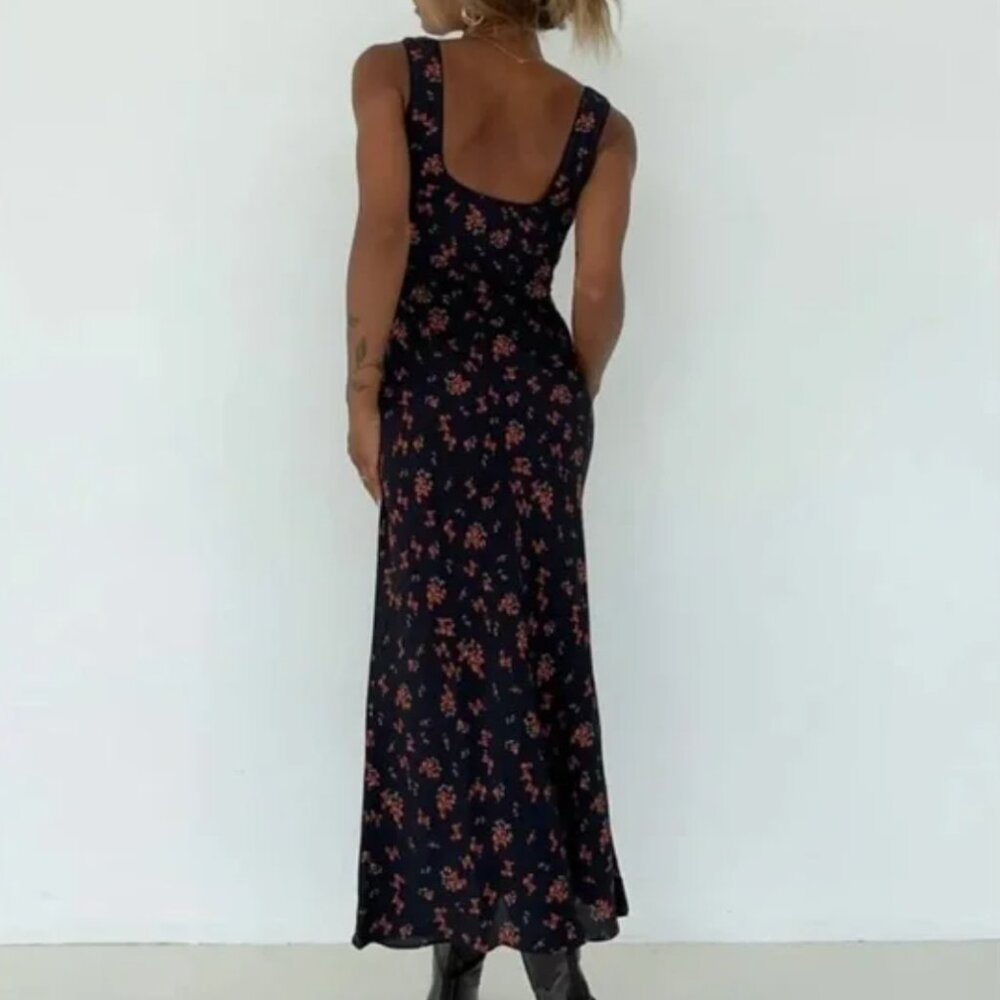 Rumored 'North Country' midi dress in Spanish Poppy (navy / red floral), size S - Picture 8 of 10